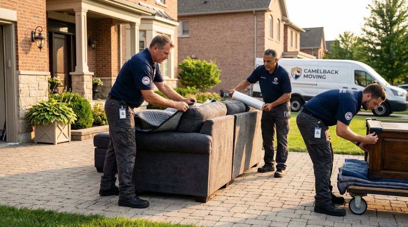 Large estate moving crew wrapping furniture in Pawnee City, NE